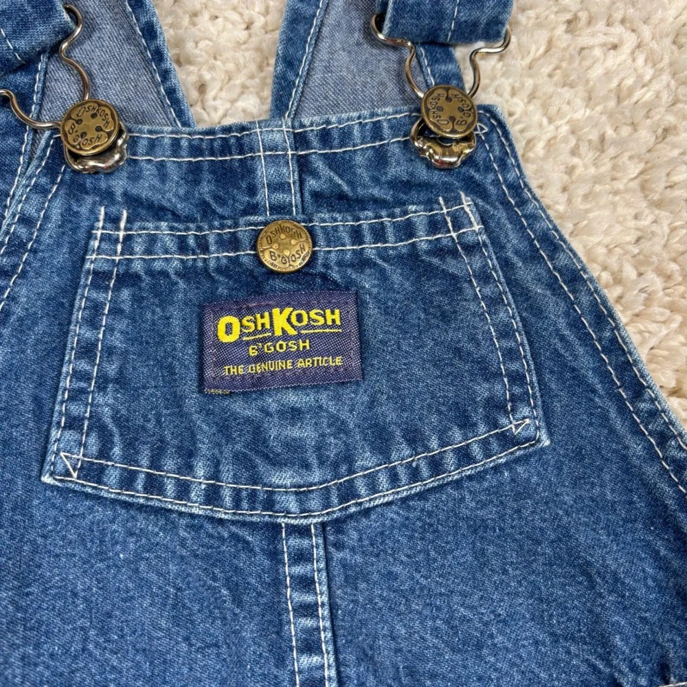 OshKosh B'gosh‎ Overalls Kids Size 5 Blue Denim Excellent Vintage Vestbak USA
